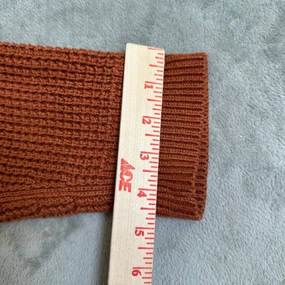 LL Bean Organic Cotton Waffle Knit Sweater XL-Tall Burnt Orange 515580